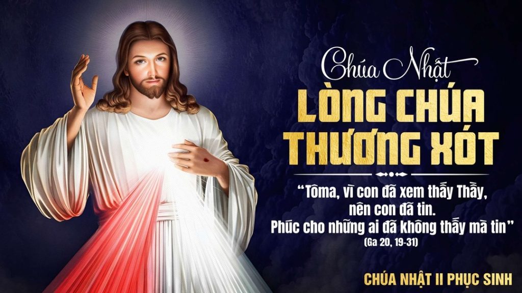 Người bảo ông Tô-ma: “Đặt ngón tay vào đây, và hãy nhìn xem tay Thầy. Đưa tay ra mà đặt vào cạnh sườn Thầy. Đừng cứng lòng nữa, nhưng hãy tin”. Ông Tô-ma thưa Người....