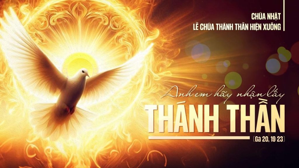 Người lại nói với các ông: “Bình an cho anh em! Như Chúa Cha đã sai Thầy, thì Thầy cũng sai anh em”.  Nói xong, Người thổi hơi vào các ông và bảo: “Anh em hãy nhận lấy Thánh Thần. ....