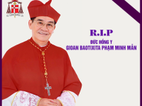 Banner nho RIP Đức Hồng y G.B. Phạm Minh Mẫn