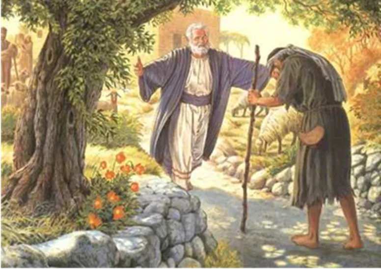 ....người cha nói với anh ta: Con à, lúc nào con cũng ở với cha, tất cả những gì của cha đều là của con.  Nhưng chúng ta phải ăn mừng, phải vui vẻ, vì em con đây đã chết mà nay lại sống, đã mất mà nay lại tìm thấy”....