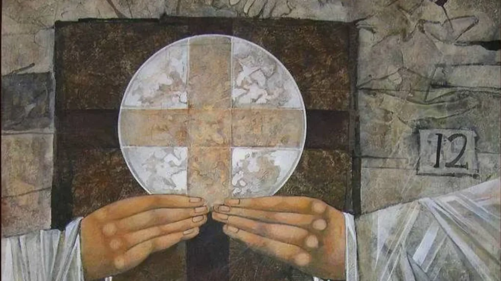 Như Chúa Cha là Đấng hằng sống đã sai tôi, và tôi sống nhờ Chúa Cha thế nào, thì kẻ ăn tôi, cũng sẽ nhờ tôi mà được sống như vậy. Đây là bánh từ trời xuống, không phải như bánh tổ tiên các ông đã ăn, và họ đã chết. Ai ăn bánh này, sẽ được sống muôn đời”.... 