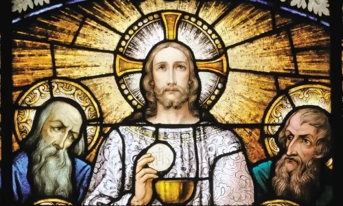 Jesus christ instituting the Eucharist at the Last Supper