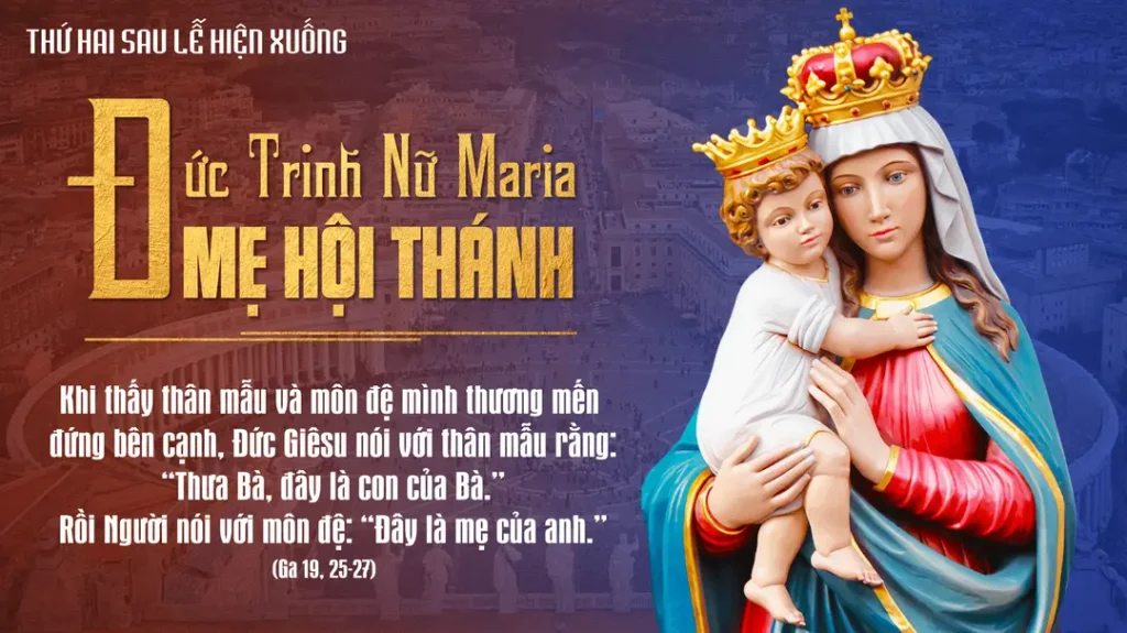 Khi thấy thân mẫu và môn đệ mình thương mến đứng bên cạnh, Đức Giê-su nói với thân mẫu rằng: 