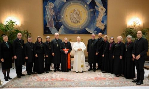 Đức Thánh Cha gặp gỡ các giám mục của Giáo hội Luther Na Uy tại Vatican, ngày 27.08.2026.  (@VATICAN MEDIA)