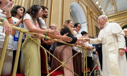 Giới trẻ Pháp yết kiến Đức Thánh Cha Lêô XIV tại Vatican, ngày 29.07.2025  (@Vatican Media)